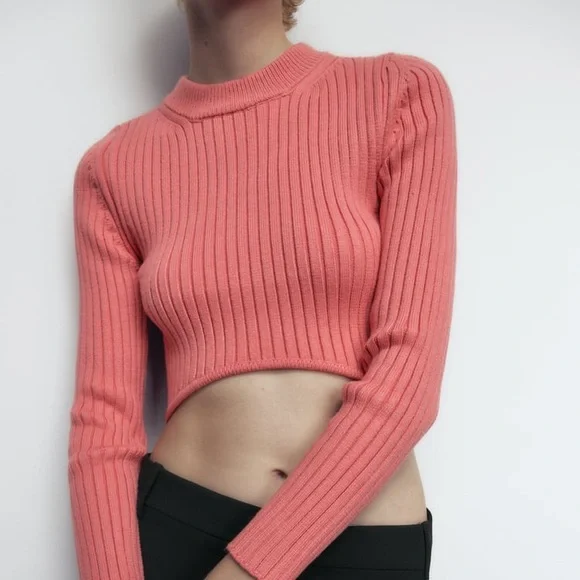 Zara Rounded Hem Knit Sweater M - Picture 2 of 6